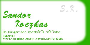 sandor koczkas business card